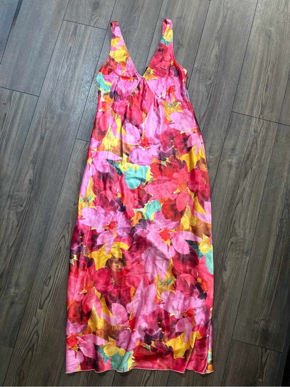 NWT Bebe Floral Maxi Dress Pink Sleeveless Made in USA Women’s Small